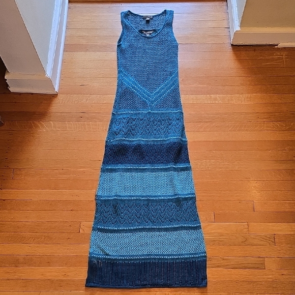 Tommy Bahama, Crochet Knit, Maxi Dress, Blues, EUC, Women's XS - Picture 1 of 15